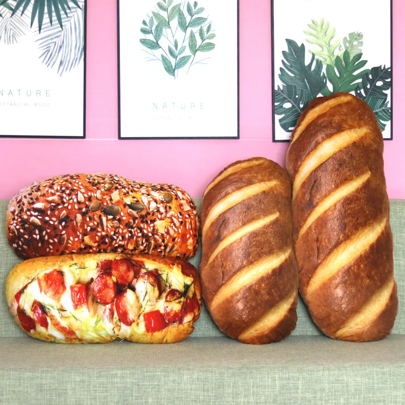 

Creative Simulation Bread Pillow 3d Soft Filled Plush Toy Waist Cushion Home Children's Room Decoration Boys and Girls Gifts