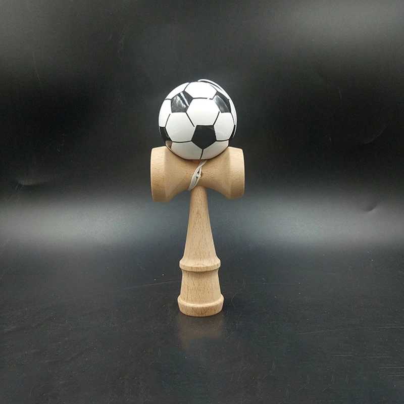 Профессиональный 18 см ПУ краска деревянный Kendama меч шары футбол шаблон умелое