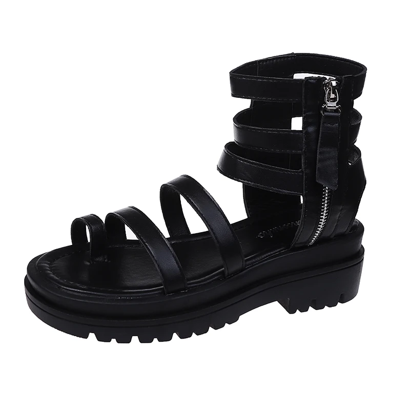 

Sandals Women Summer New Fashion Women's Sandals 2021 Solid Color Round Head Comfortable Open Toe Casual Shoes Platform Shoes