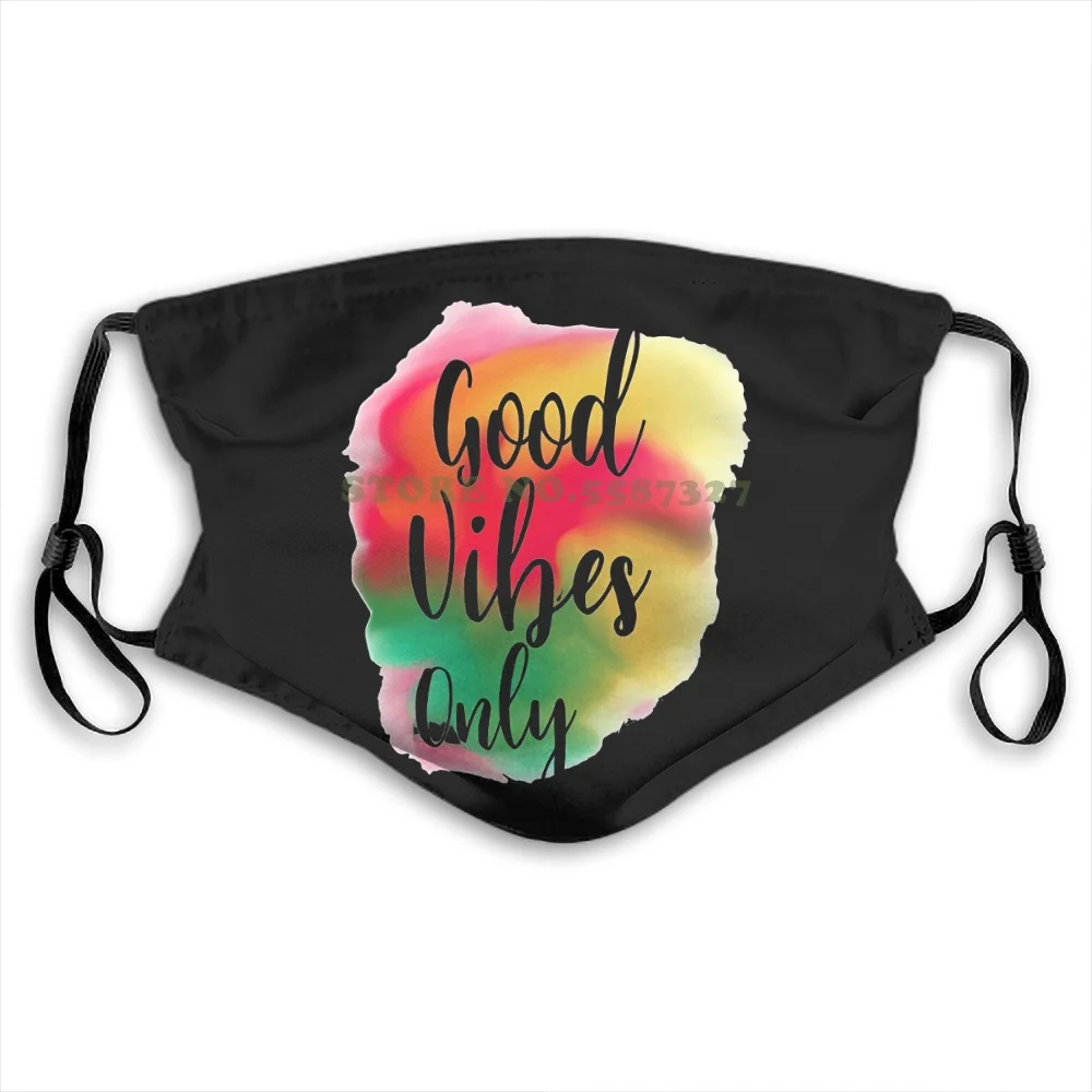 

Вдохновляющая качественная печать Good Vibes Only для мужчин, женщин, мужчин, маски для лица