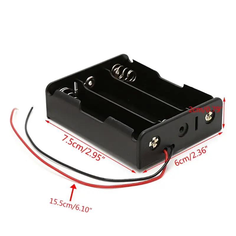 5 Pcs 18650 Rechargeable Battery 3.7V Clip Holder Box Case With Wire Lead |