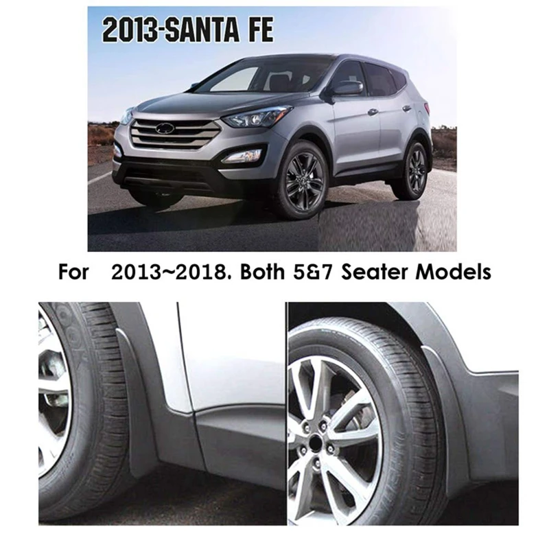 Брызговики для Hyundai Santa Fe 2013 2018 спереди и сзади щитки автомобиля Fender 4 предмета в