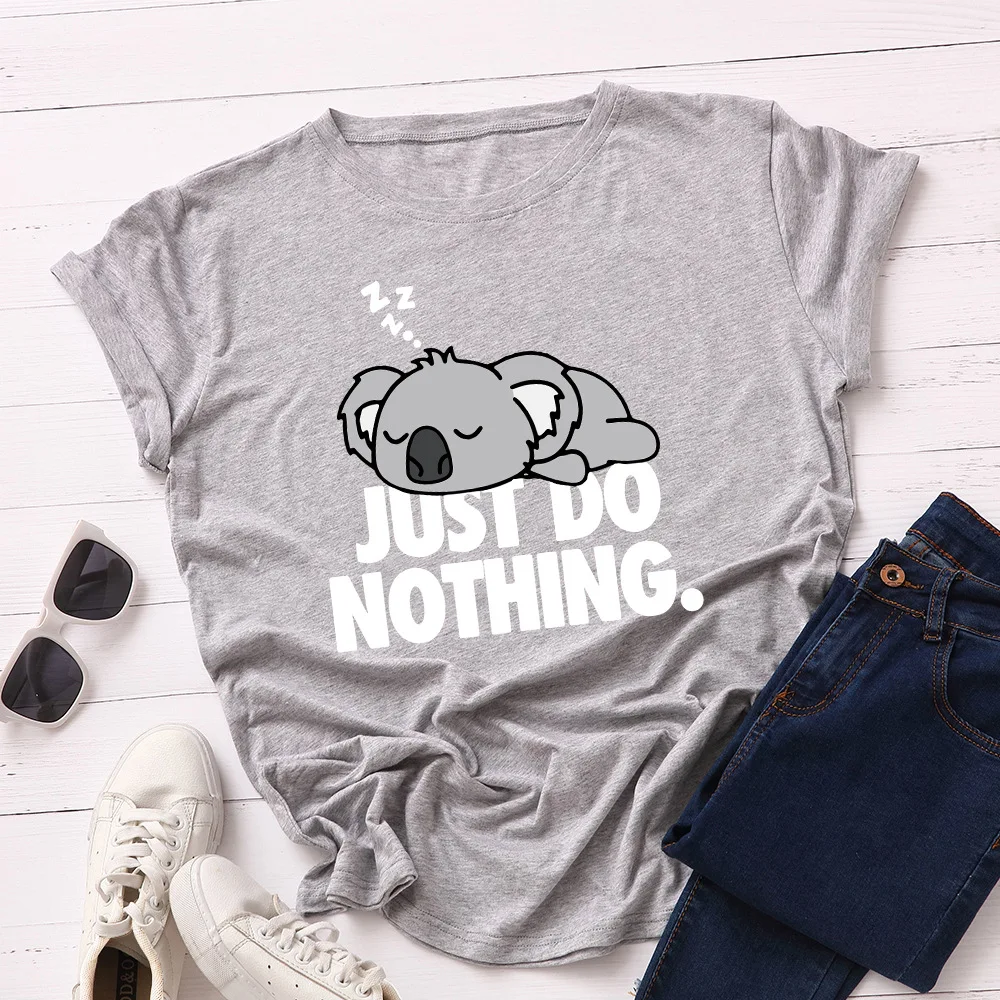 

Plus Size S-5XL Cute Lazy Sloth Print Tee Shirt Cartoon Funny Women T-shirt Summer Cotton Casual Top Short Sleeve Female Tshirts