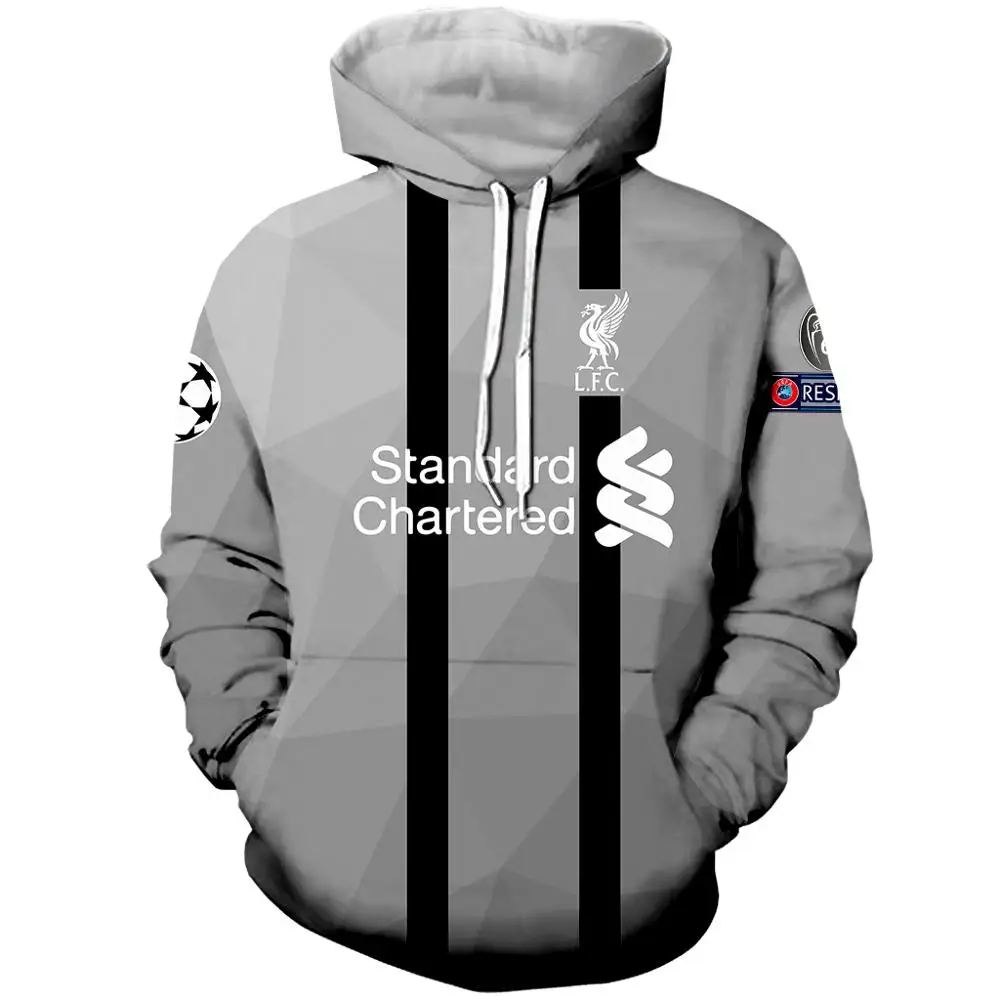 Модная Толстовка Ливерпуль с 3d принтом для мужчин и женщин Повседневная спорта