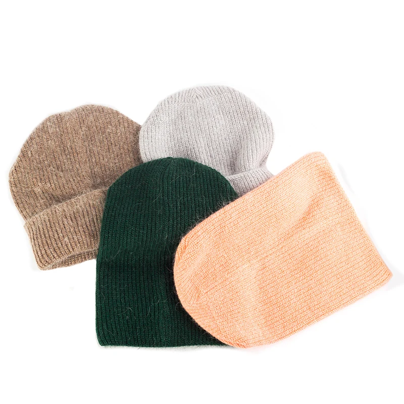 

Fashion Solid Color Warm Knitted Beanie Hats For Women Men Casual Rabbit Beanie Soft Thicken Skullies Caps Unisex Slouchy Bonnet