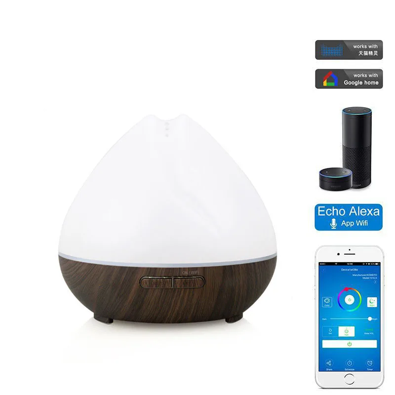 Увлажнитель воздуха ультразвуковой с голосовым управлением 400 мл светодиодный