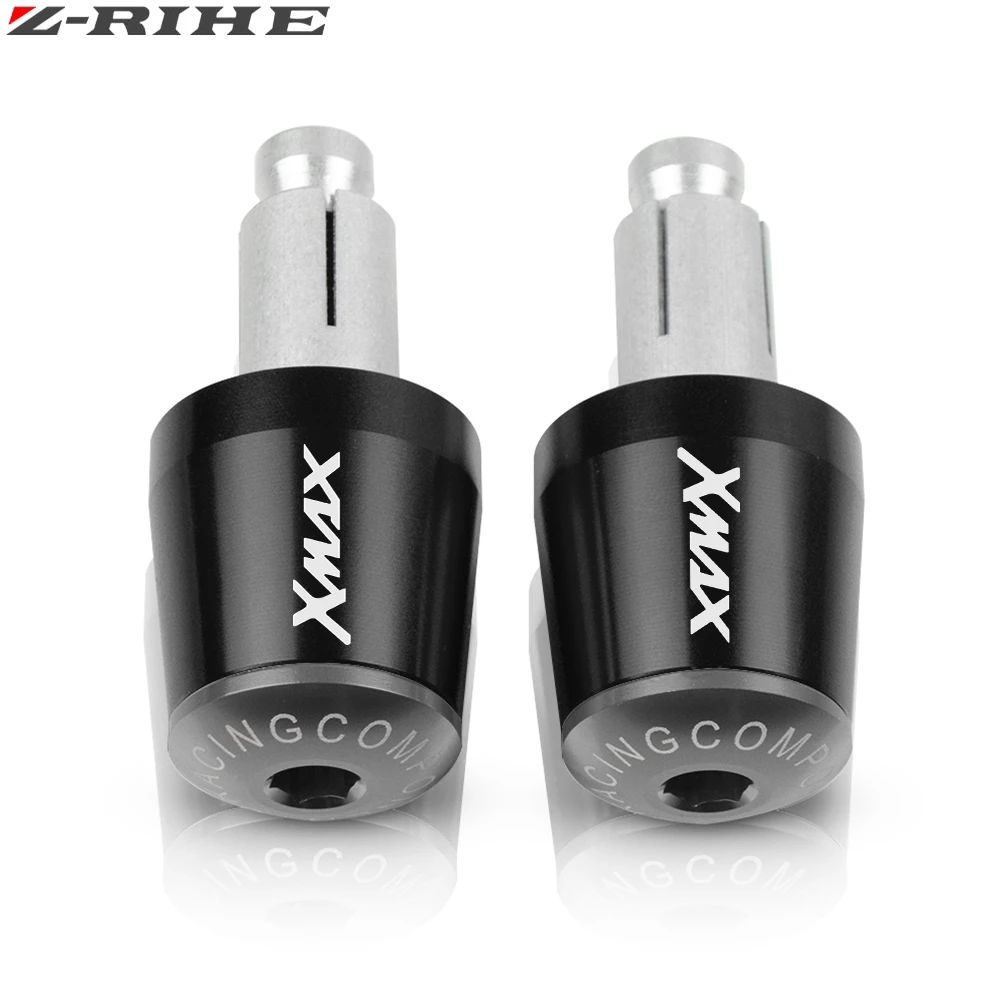Black Gray Аксессуары для мотоциклов XMAX 7/" 22 мм рукоятки «Грипсы» Торцевая Крышка для Yamaha xmax 125 250 300 400 X MAX - Цвет: Black Gray