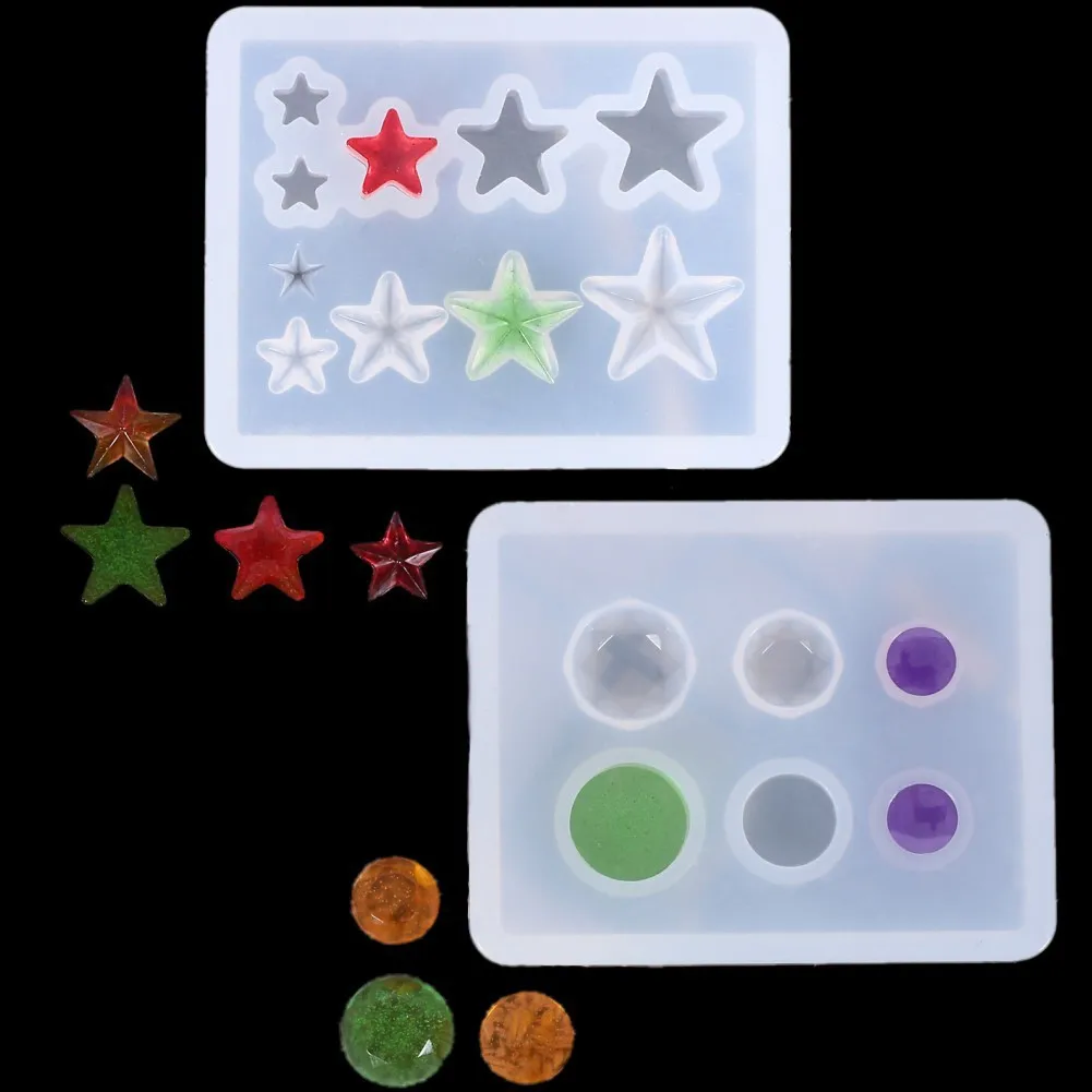 

Five-pointed star Stars Pastry Moulds Six Holes Round Diamond Shape DIY Silicone Mold Kitchen Accessories Cake Decorating Tools