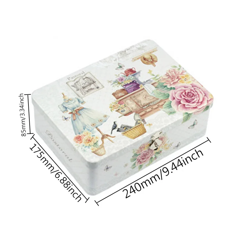 Жестяная коробка с замком маленькая для хранения железный чехол косметики