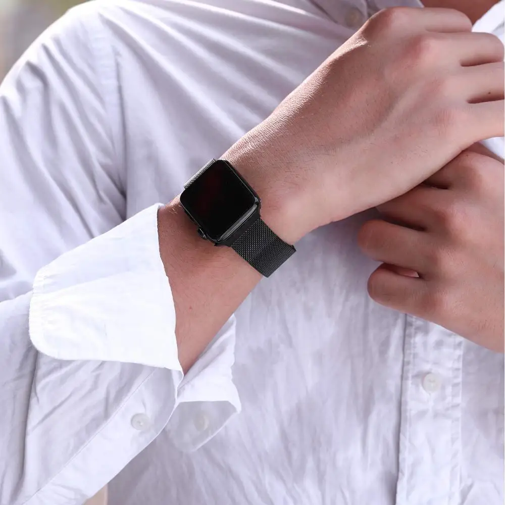 magnetic strap for apple watch band 44mm 40mm iwatch band 42mm 38mm metal stainless steel bracelet apple watch 3 5 se 6 free global shipping