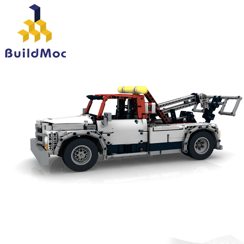 

BuildMoc Engineering Bulldozer Classic Tow Crane Compatible Technic Truck Building Block City Toy For Children