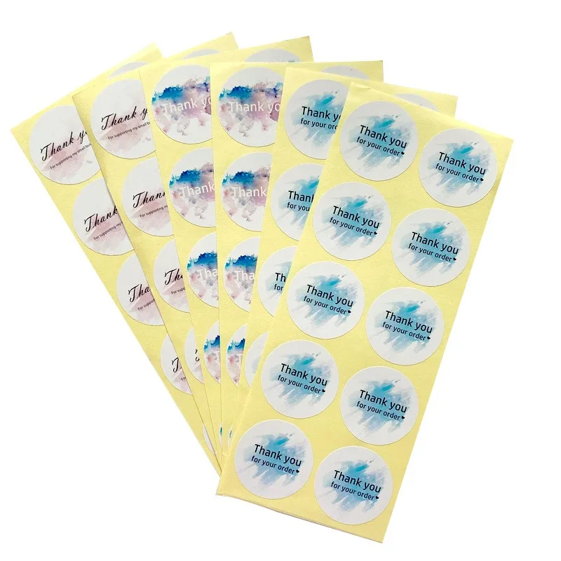 

1000Pcs Wholesale Sealing Sticker Rund Thank You for your order Stickers Blue cloud Stationery Labels Stationery supplies 3.5CM