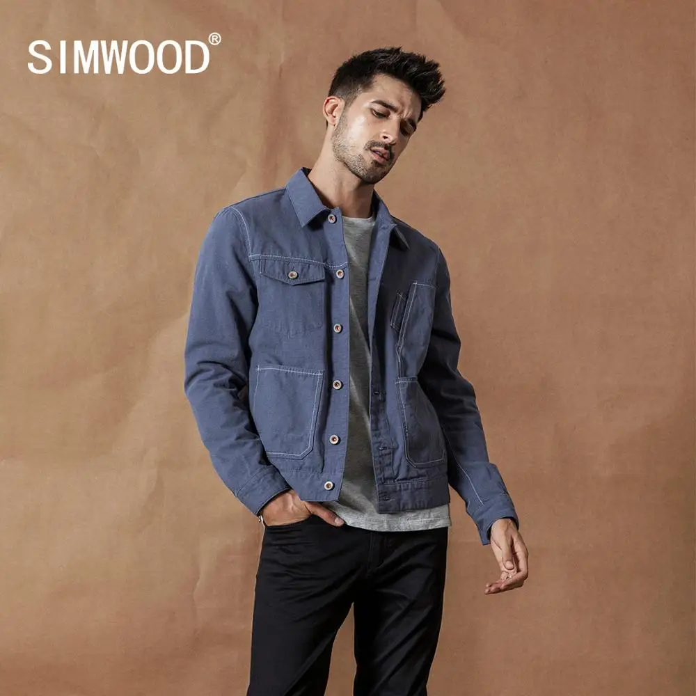 SIMWOOD/ г. Новые Осенние мужские куртки, модная верхняя одежда из хлопка, пальто высокого качества SI980509