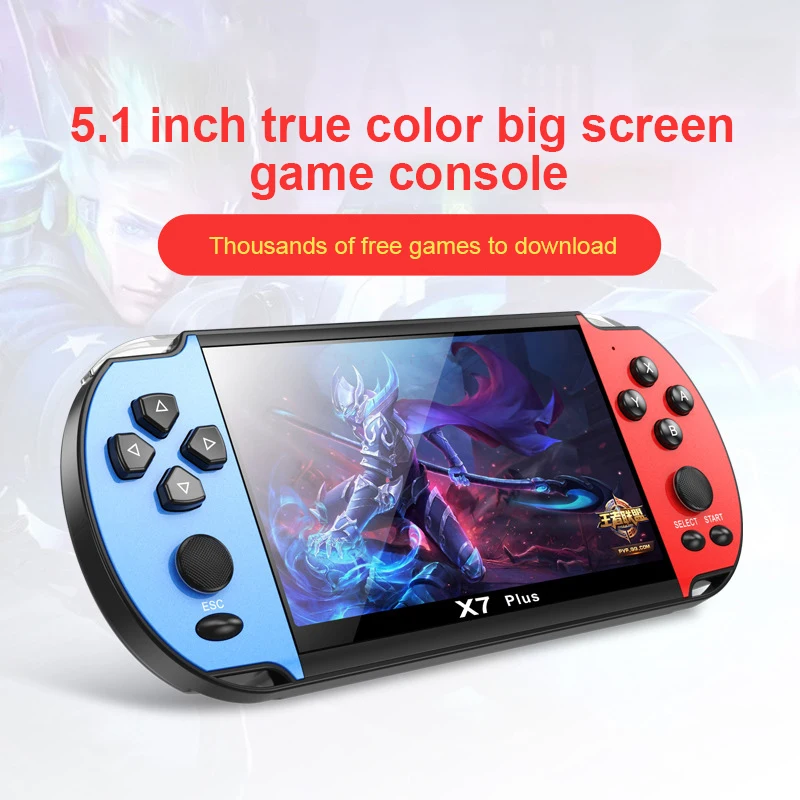 

X7 Plus портативная игровая консоль 5,1 дюймовый дисплей ностальгическая 8G Double-rocker Классическая игра ретро мини портативная игровая консоль MP5