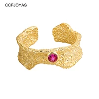 ccfjoyas gold silver rose red zircon charm large resizable rings wedding adjustable women fashion jewelry wholesale