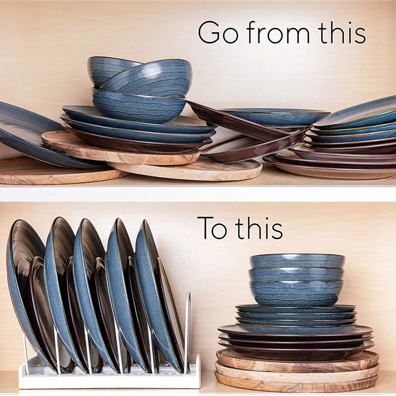 kunbei adjustable pot lid organizer for kitchen cabinets counter tops store cutting boards dishes and bowls storage rack free global shipping