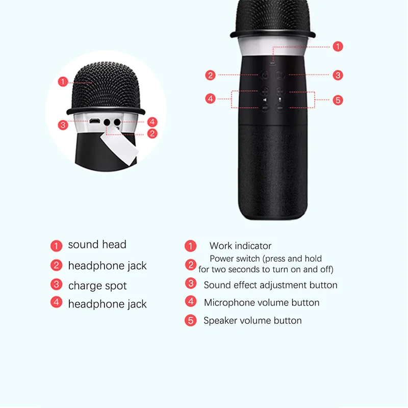 

Changba G1 bluetooth Microphone home Speaker Noise Reduction Microphone Multiple Radio Sound Mixer karaoke portable Microphone