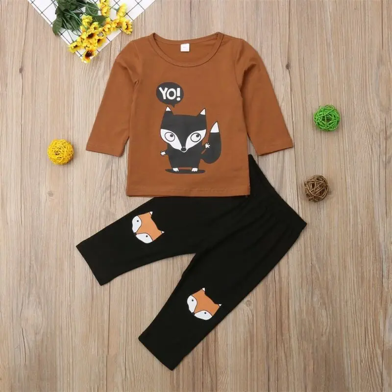 

Infant Toddler Baby Boy Outfits Long Sleeve T-shirt Tops Pants 2Pcs Clothes Set