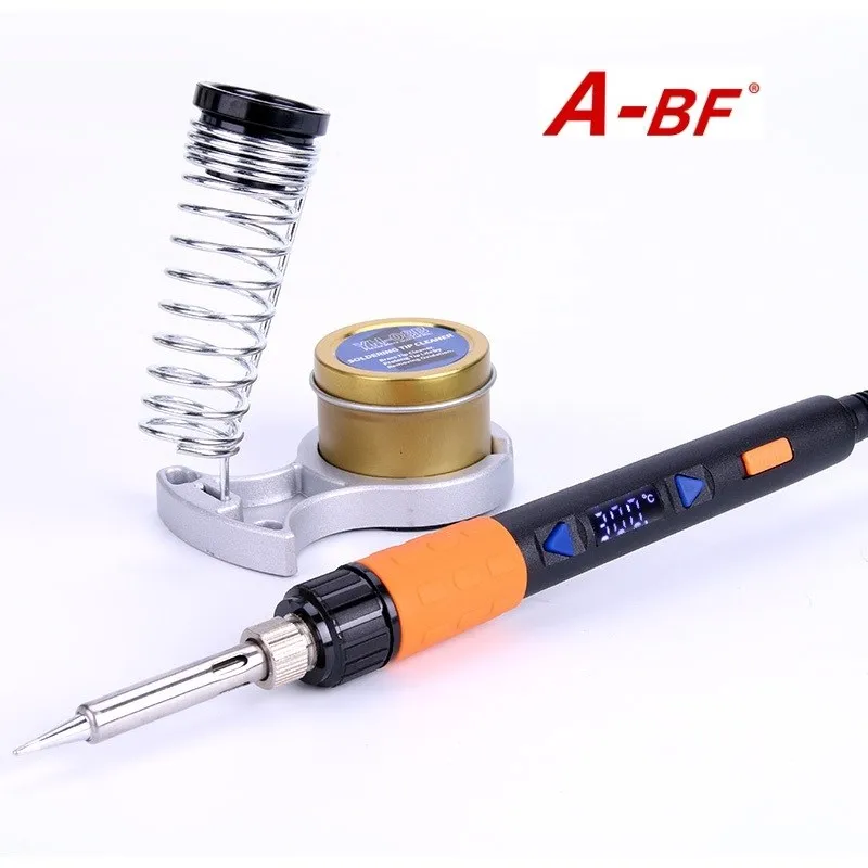 A-BF GT90E GS90D Soldering Iron 90W LCD Display adjustable temperature electric soldering iron Kit with Solder Soldering tips