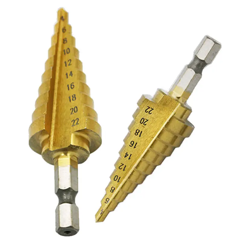 

4-22mm Hex Titanium Coated Step Cone Drill Bit Hole Cutters Tool High Speed Hot