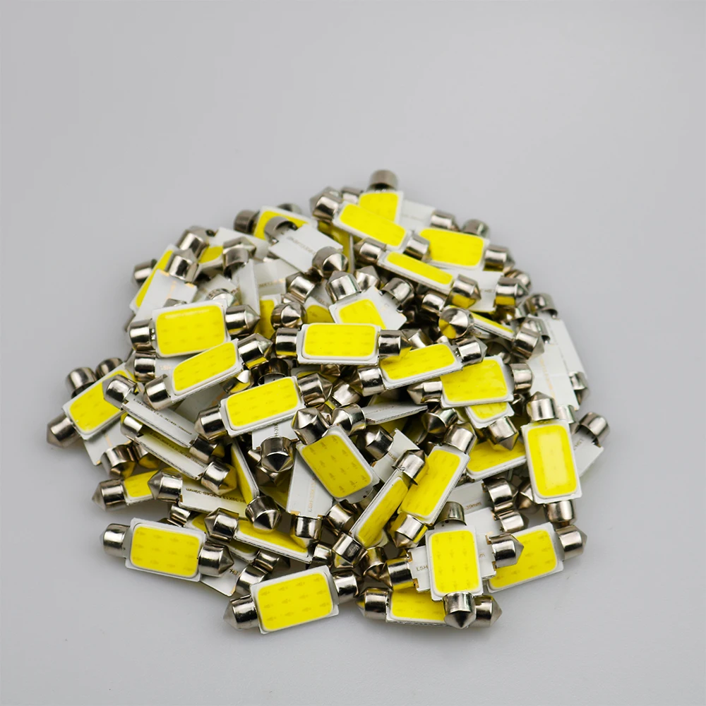 500 шт. гирлянда C5W C10W светодиодный 31/36/39/41 мм 12SMD COB лампы для передних автомобильных купол для чтения внутренняя Лицензия плиты светильник Автомобильная Лампа 6000K 12V