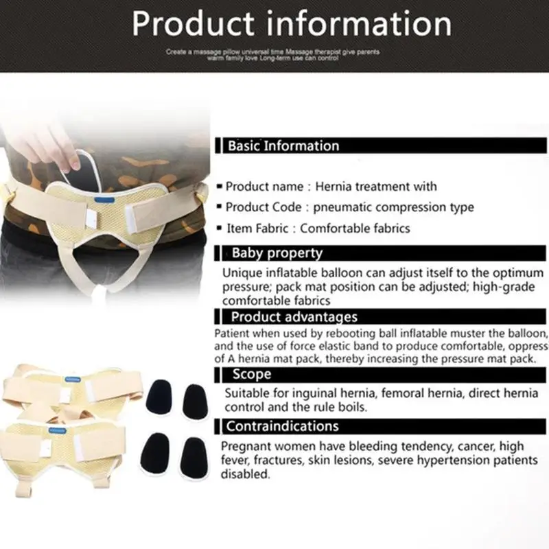 

Inguinal Hernia Belt Inguinal Adjustable Support Inflatable Adult Bag Support Treatment Care Hernia Elderly Health Belt Mal H0T8