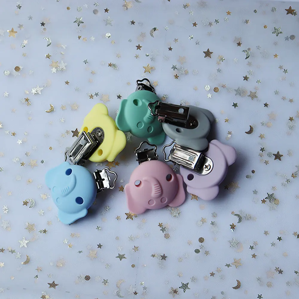 10 шт. зажимы для соски в виде слона силиконовый зажим прорезывателя сделай сам