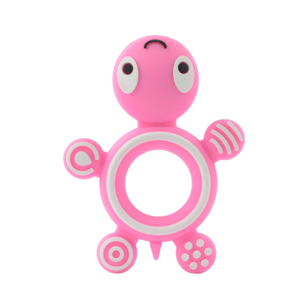 Pink LOFCA 1 шт. мультфильм Черепаха силиконовый Прорезыватель для зубов пищевая черепаха детский прорезыватель BPA-Free DIY Детский Прорезыватель пустышка цепь игрушка - Цвет: Pink