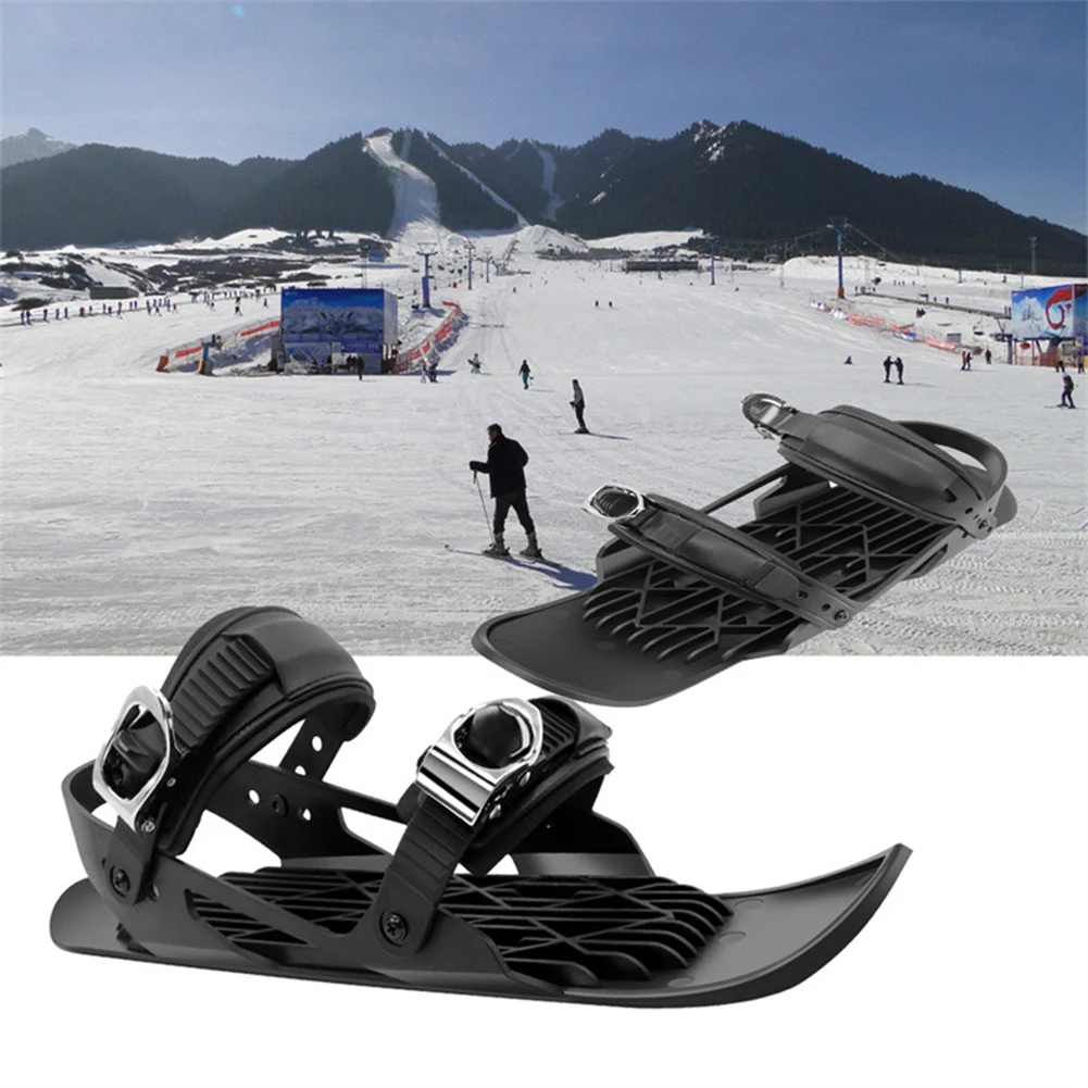 

1 Pair Mini Ski Skates for Outdoor Sports Snowboard Shoes Adjustable Winter Sled Skiing Skiboard Shoes