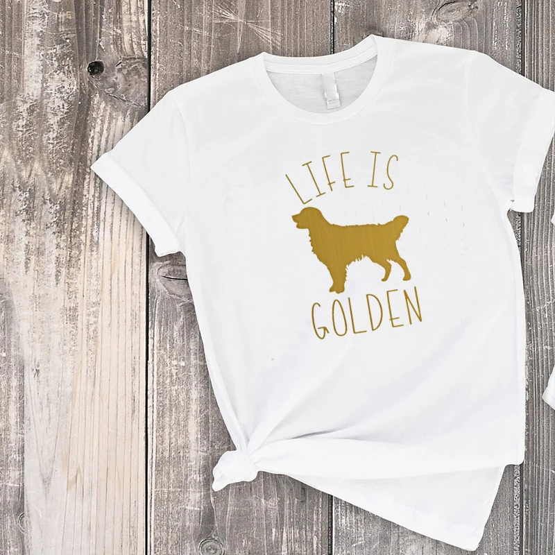 

Golden Retriever Shirt Life Is Golden Matching Family Outfits Fashion Print Baby Gift 2020 Family Clothing Big Sister Sets