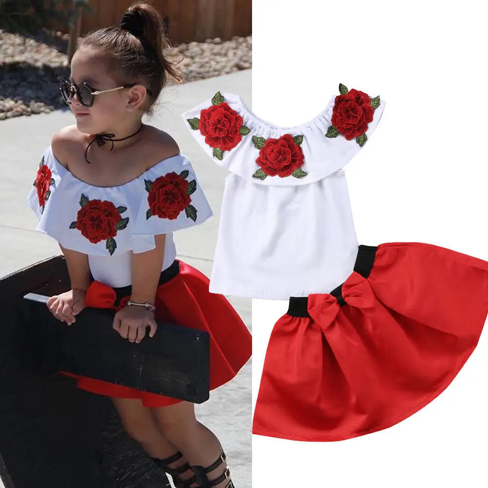 

2021 New Popular Summer Girls' Fashion Suit Children's Wear Peony Embroidery Lovely Beautiful Suitable For Children Aged 3-8