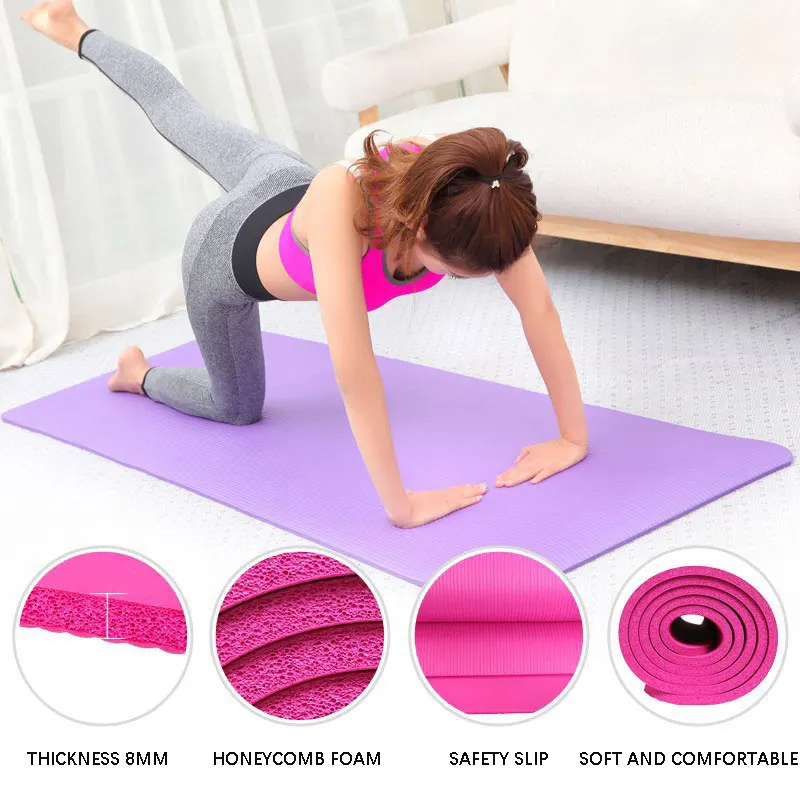 

183*61*8MM Thick EVA Comfort Foam Yoga Mat for Exercise, Yoga, and Pilates Rest and relax Multiple choices A must-have for home