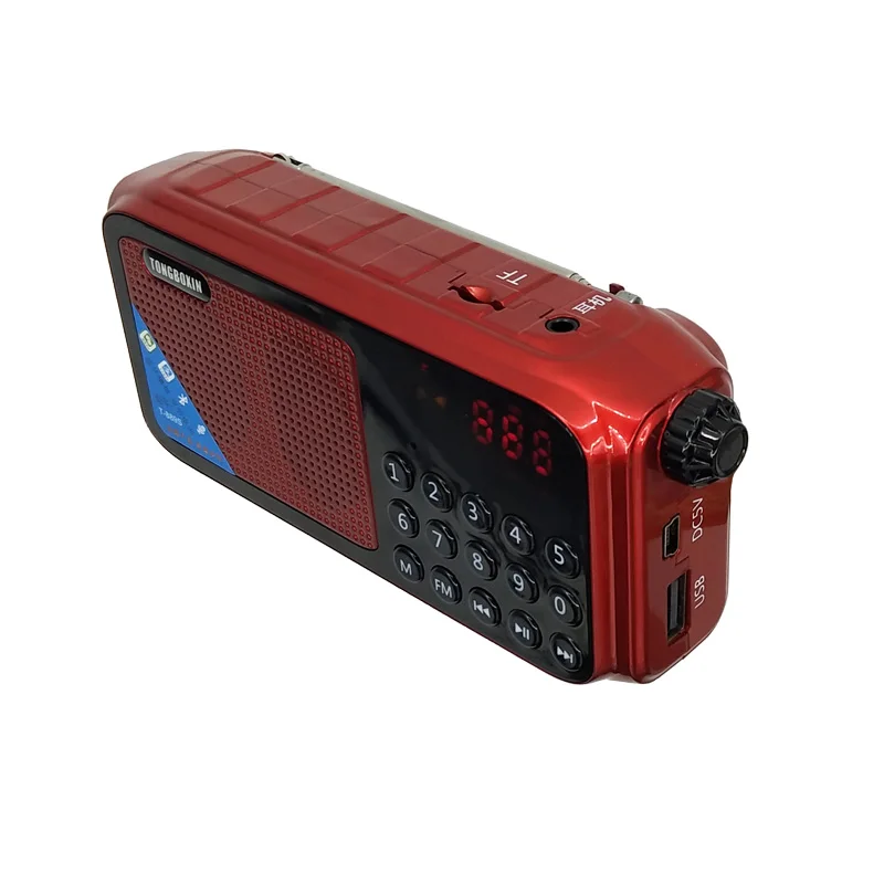 Портативный Bluetooth-динамик цифровой FM-радиоприемник TF USB-плеер часы с функцией