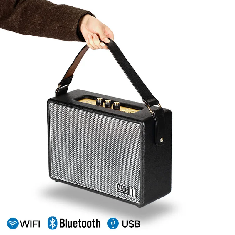 HiFi деревянная Колонка без потерь с Wi Fi оптическая AUX FM беспроводная рок музыка