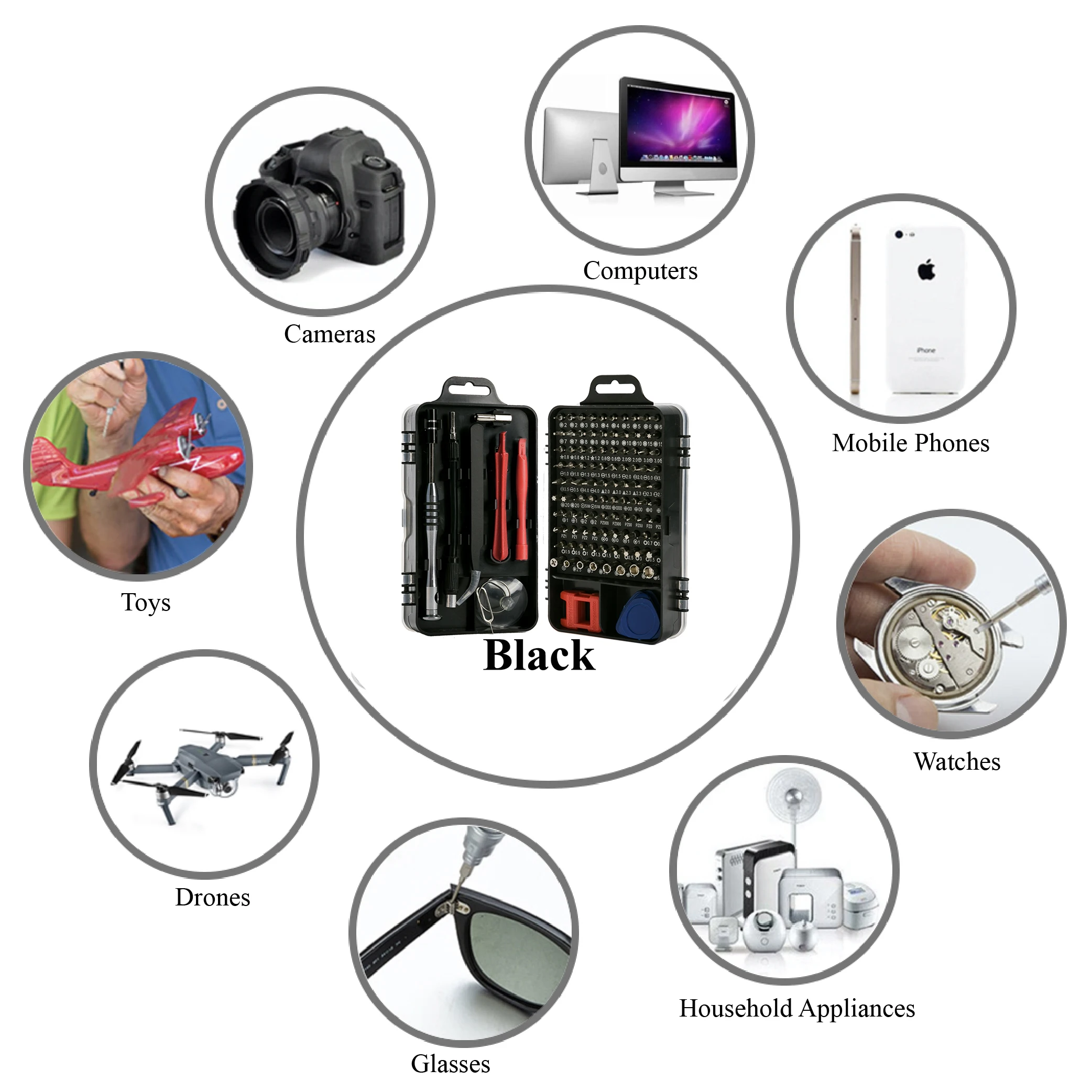 Прецизионная отвертка 115 в 1 мультикомпьютер мобильный телефон Ремонтное