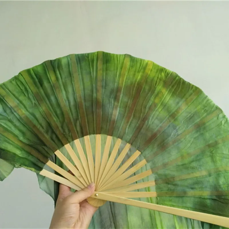 Professional Neilos Belly Dance Silk Fan Veils Black Flower Green Background Dacing Long Fans Multi Size Free Shipping | Тематическая