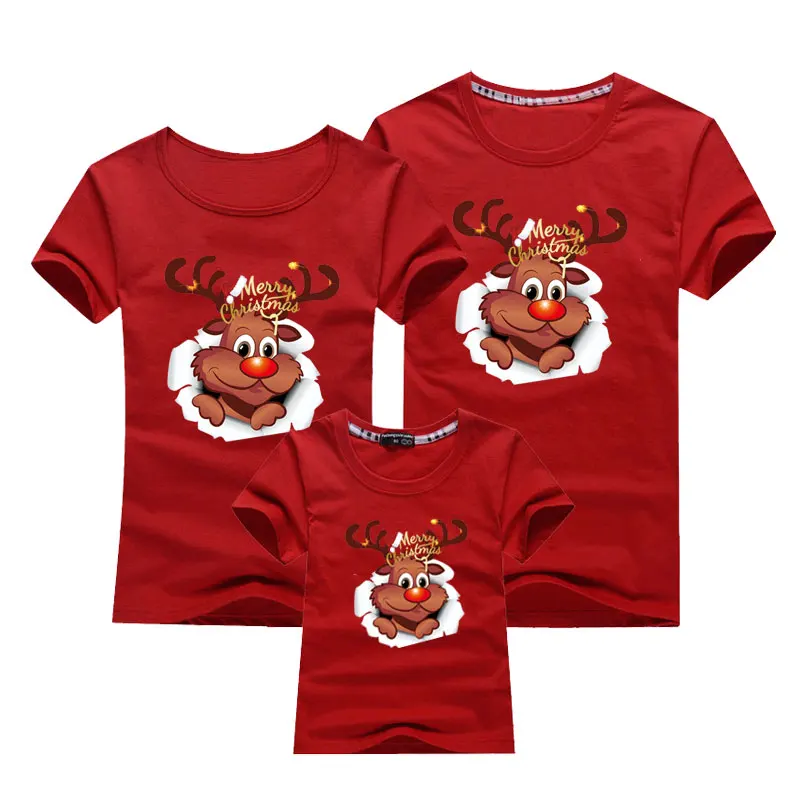 Семейная Одинаковая одежда с надписью &quotMerry Christmas&quot рубашка для мамы и дочки