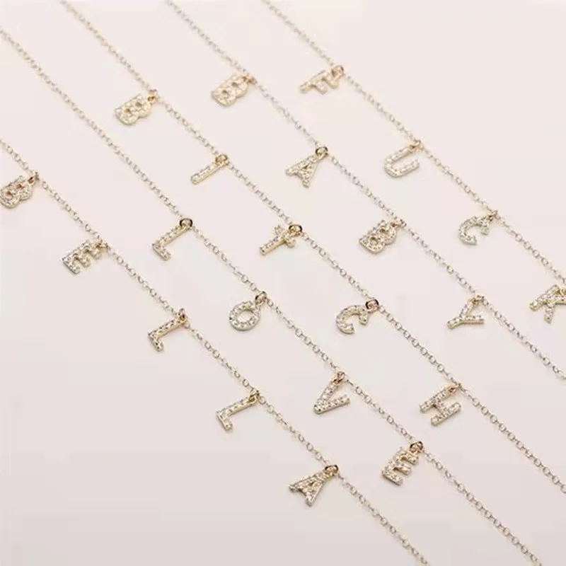 

Custom Diamond NecklacePave Crystal LetterNecklaceFashionPersonalized Name Necklacediamond letter pendant Jewelryforwomen