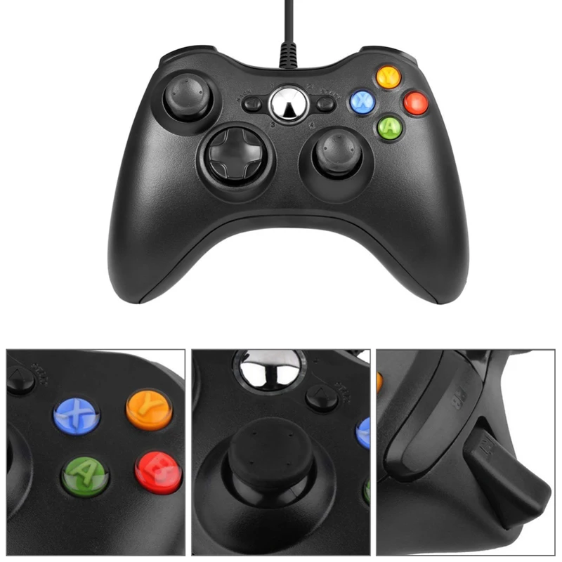 USB проводной геймпад контроллер для microsoft игровой системы ПК ноутбук для XBOX360 для Windows 7 резиновое масляное покрытие черный Gam