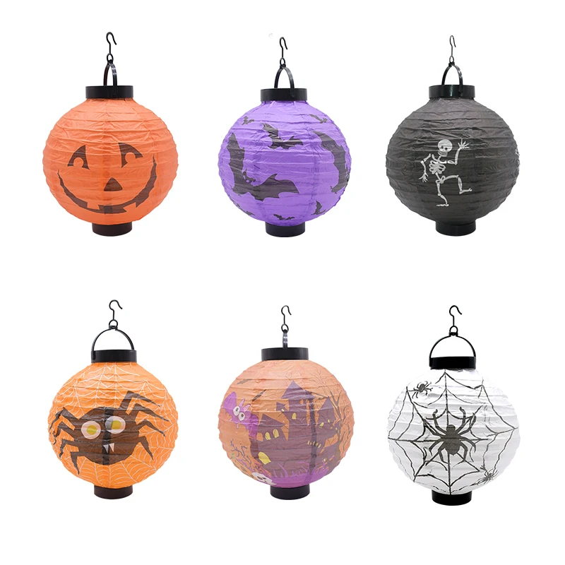 20 см паук череп летучая мышь Круглый Китайский бумажный фонарь Хэллоуин