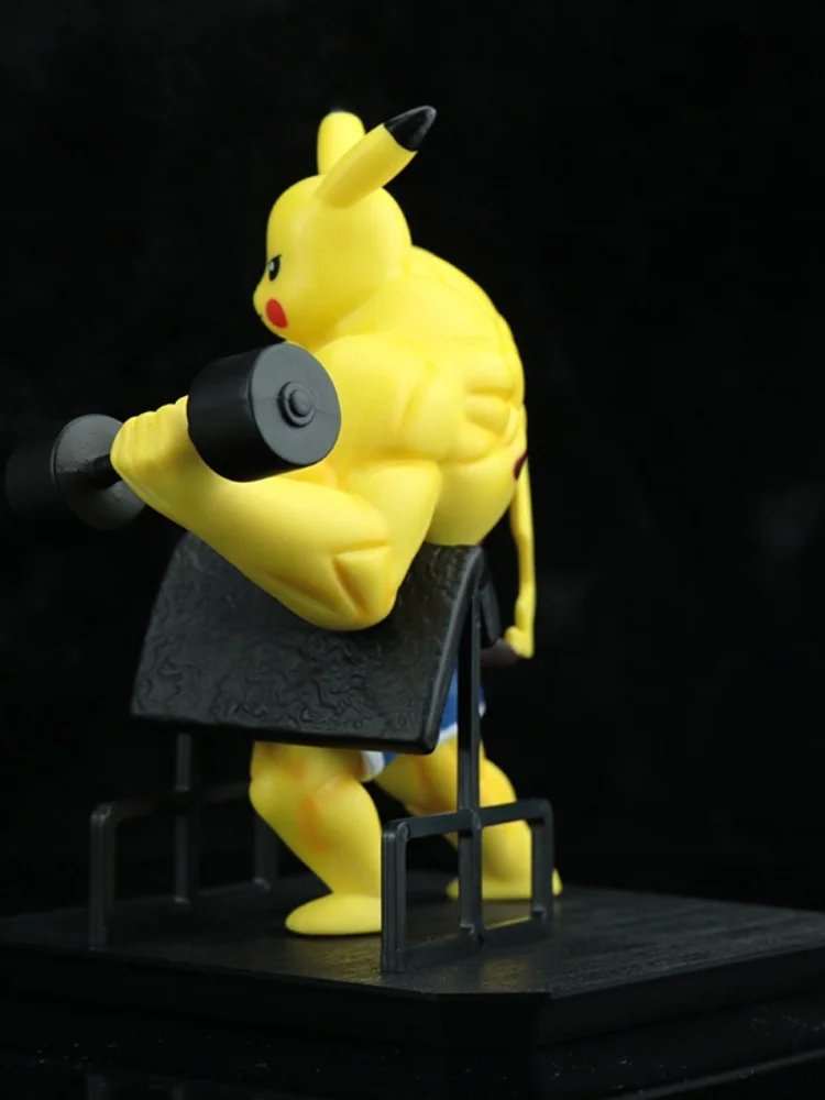 Pokemon Muscle Bodybuilding Series Anime Charakter Desktop Dekoration Spielzeug Dekoration Modell PVC Modell Charakter Spielzeug Geschenk 17cm