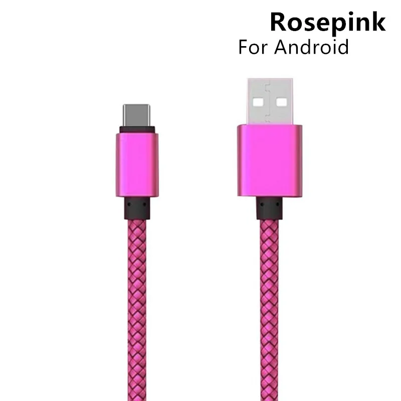 rose pink 1 м/2 м/3 м кабель зарядного устройства для телефона type C Usb C кабель быстрой зарядки для samsung Galaxy Note A20 A30 A40 A50 A60 A70 A80 M20 M30 A6S Pro - Цвет: rose pink