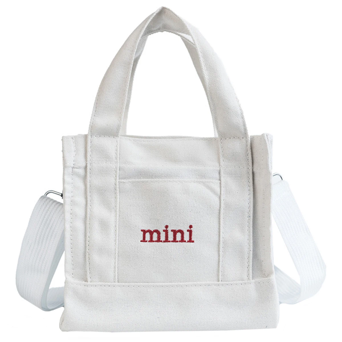 

Female Canvas Bag, Letter Embroidery Crossbody Bag Shoulder Bag for Girls, White/Yellow/Black/Pink