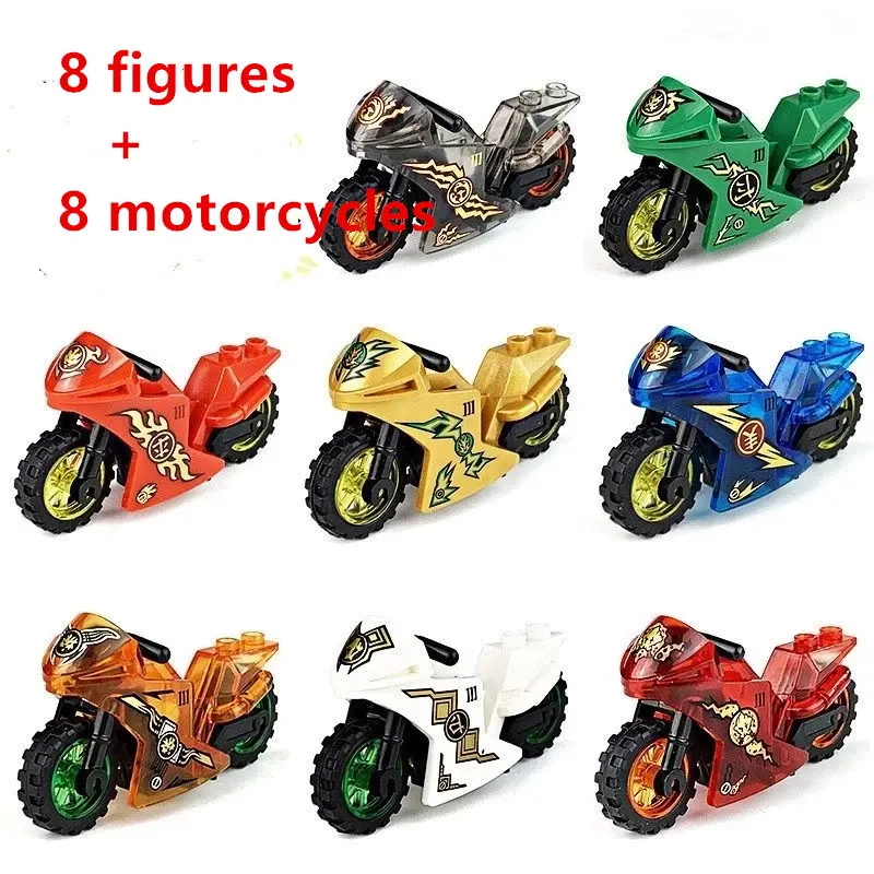 

8Pcs/Set ZANE Lloyd Motorfiets Mini Cijfers Building Blocks Bricks Ninja Minifiguren Model Boy Toys for Children Christmas Gift