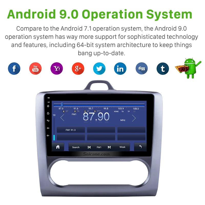Seicane 2 ГБ Android 9 0 8-ядерный автомобильный радиоприемник GPS мультимедийный плеер