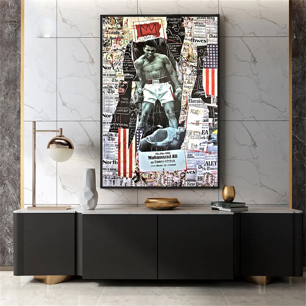 

Boxer King Figure Abstract Pop Art On The Wall Poster Canvas Painting Print Picture For Living Room Home Decoration Frameless