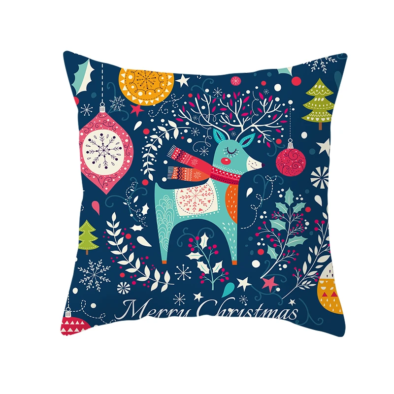

Fuwatacchi Merry Christmas Cushion Cover Bird Printed Pillow Covers for Sofa Decorative Cartton Animal Cover Pillowcase 45*45