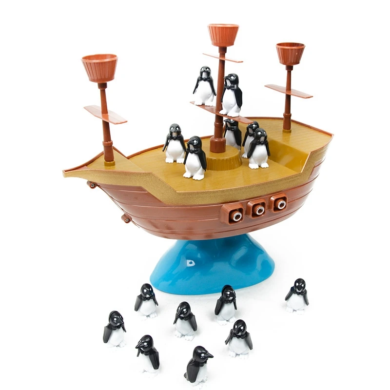 

Cute Penguin Pirate Ship Balance Family Interaction Children Desktop Game Gift Educational Toys for Children