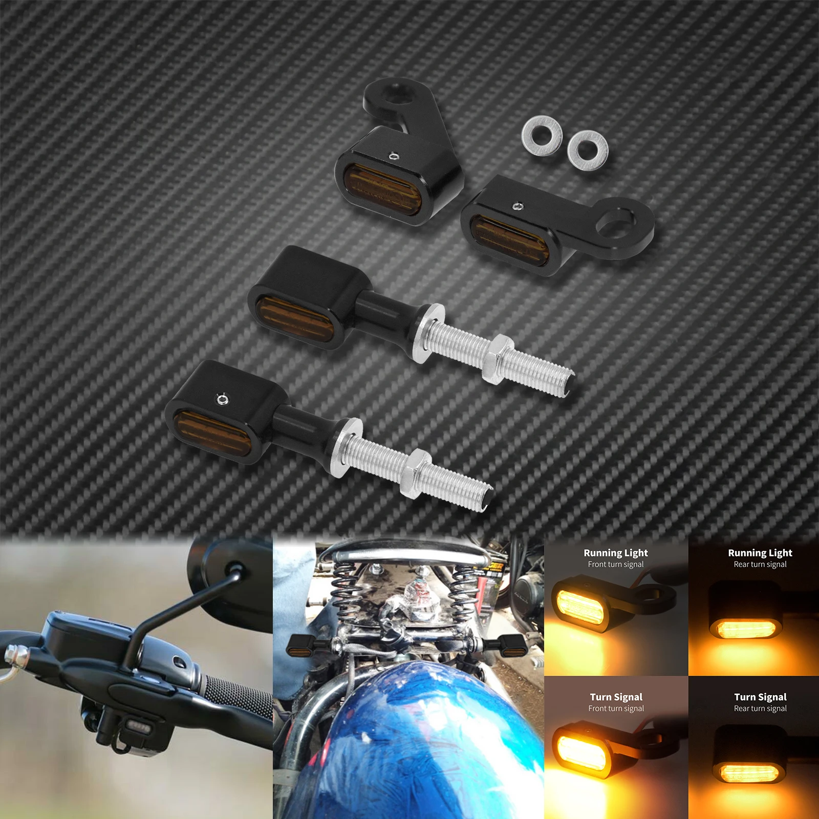 

Светодиодный индикатор переднего и заднего указателя поворота для мотоцикла, ходовые огни, черный/хром для Harley Sportster XL 1200 883 72 48 Roadster 04-24