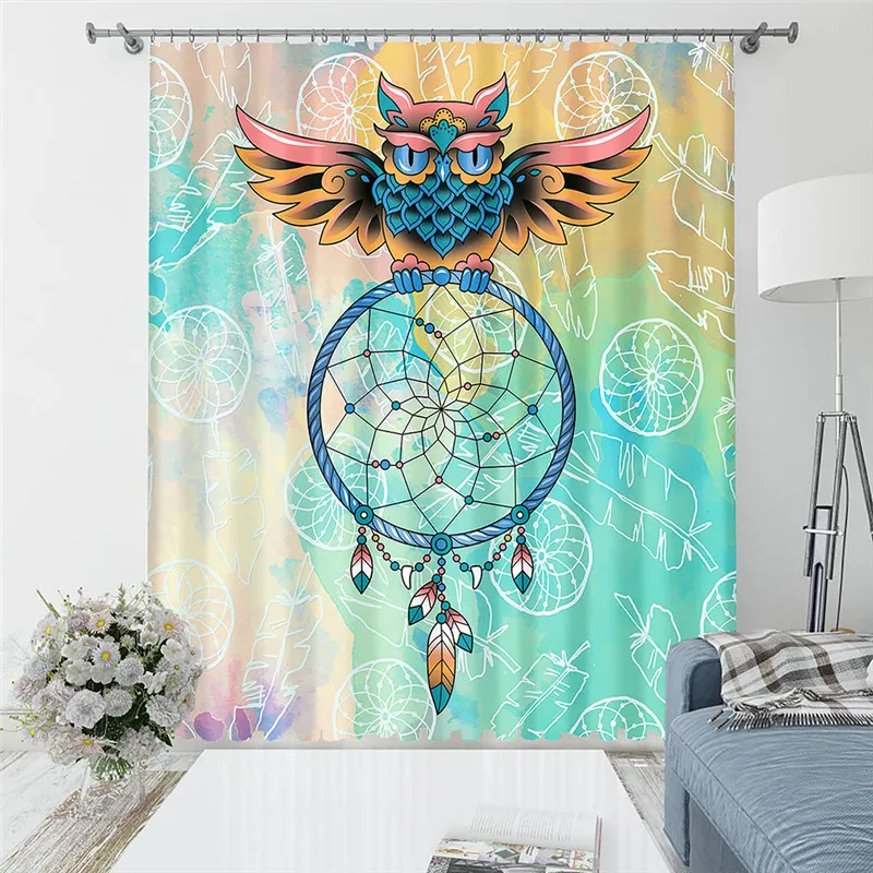 Затемняющие детские шторы с рисунком Совы и пары комплект для занавесок подходят